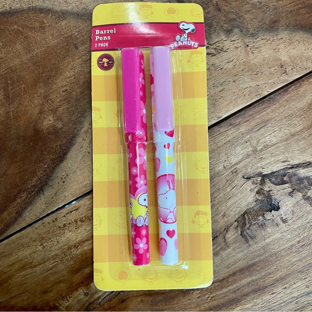 Vintage Snoopy Woodstock 2002 Set of Valentine’s Day Heart Pens NWT Deadstock